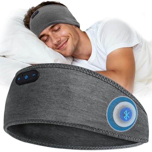 LC-dolida Sleep Headphones Headband Sleeping Headphones, Ultra Soft Bamboo Fibe Bed Headphones with HiFi Speakers Lightweight Sleep Music Headband for Travel/Meditation/Yoga/Audio books