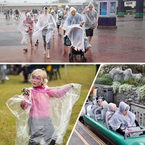 GUKOY 5 PCS Disposable Rain Ponchos for Adults Men/Women Emergency Rain Coat with Drawstring Hood, Family Home Survival Kits for Camping, Hiking, Outdoor — view 6
