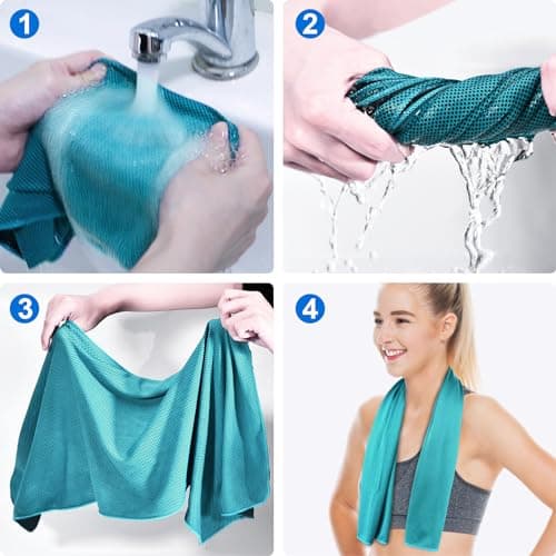 Sukeen Cooling Towel (40"x12"), Quick Dry Fitness Ice Towel for Gym, Golf, Yoga, Outdoor Work, Sports, Travel, Camping, Instant Cool for Neck and Face — view 5