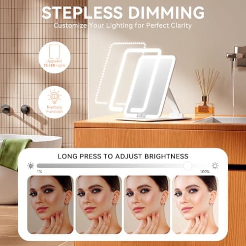 Auxmir Rechargeable Makeup Mirror, Portable LED Travel Mirror with Light — view 4