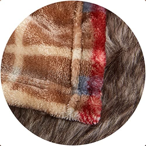 DREAMLANDING Fleece Throws For Sofa Bed Chair Soft Colorful Oversized, Decorative Ultra-Plush Throw Blanket (130x150cm, Red Plaid) — view 5