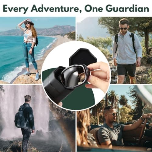 ClaspVital Tactical Hard Shell Sunglasses Case​, Military-Grade Crushproof & Water-Resistant Protective Case for Outdoor/Travel - Fits Ray-Ban, Oakley, Maui Jim & 200+ Premium Sunglasses, Black, Large — view 6