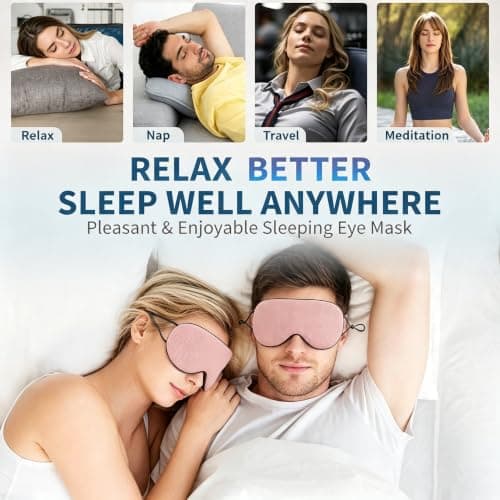 Dual-Sided Cool Warm Silk Sleep Eye Mask, Breathable Ice Silk Blackout Eye Mask for Sleeping, Light Blocking No Pressure Eyes Cover, Travel & Holiday Essentials for Night Sleep Eye Care — view 6