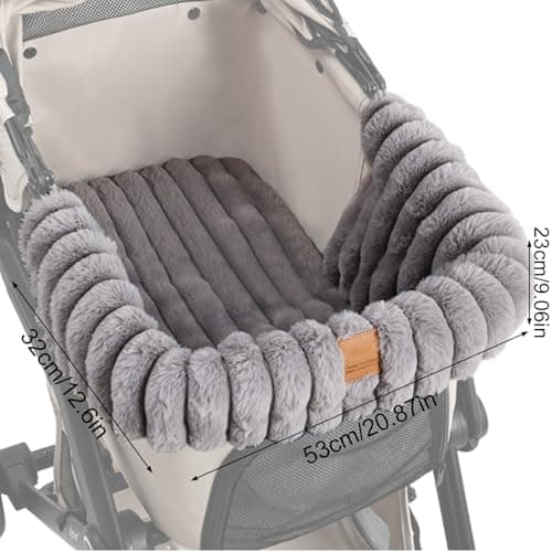 MFYOUPK Dog Stroller Mat | Warm Plush Washable Blanket - Magnetic Buckle Pet Seat Cushion | for Cats Puppy Travel Outside House Indoor Outdoor — view 4