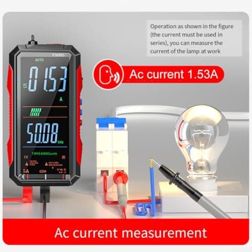 Smart Digital Multimeter Auto Ranging USB Rechargeable AC DC Voltmeter Ohmmeter with NCV Live Wire Detection Backlit LCD Screen for Car for battery Testing Electrical Repair Kit 72x140mm — view 6