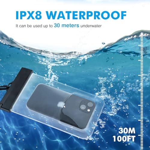 GRIFEMA Waterproof Phone Pouch 2 Pack IPX8 for Phones up to 8.2 Inch Clear — view 6