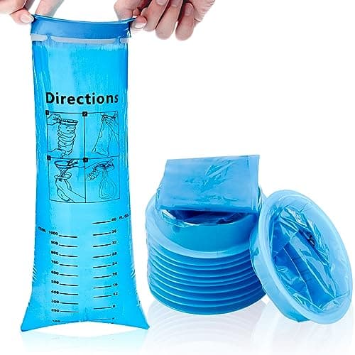 Vomit Bags Disposable Barf Bags 10Pack,1000ml Blue High Density Emesis Bags with Snap,Perfect for Morning Sickness,Kids,Pregnant Woman,Car Motion Sickness,Airsick.etc
