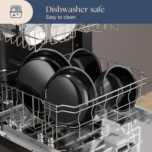 Ceramic Cookware Set with Removable Handle, 14-Piece Pan Set with Non Stick Coating, Induction Pots and Pans with Lids, 24/28cm Frying Pan, Suitable for All Hob Types, Oven-Safe — view 5