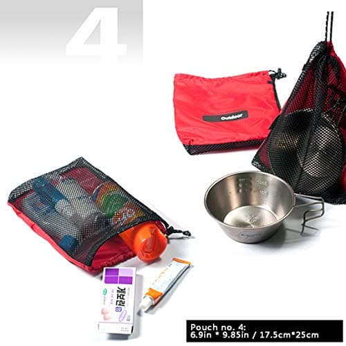 Drawstring Bags/Pouch/Ditty/Mesh-Stuff-Sack for Camping/Travel Cord/Bag - Storage 5-in-1 Travel Use Nylon 5 Pieces — view 5