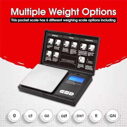 New Horrizon Digital Scales, Kitchen Scales Digital, Pocket Scales, 0.01g x 500g, Food Scale LCD Display, Jewellery Scales Weighing Scales Kitchen — view 3