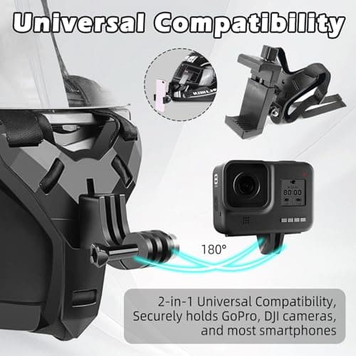 Motorcycle Helmet Chin Mount, Camera Helmet Strap Holder for Action Cam — view 6