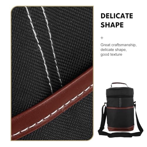 Insulated Wine Cooler Bag for 750ml Bottles Black Foldable — view 3