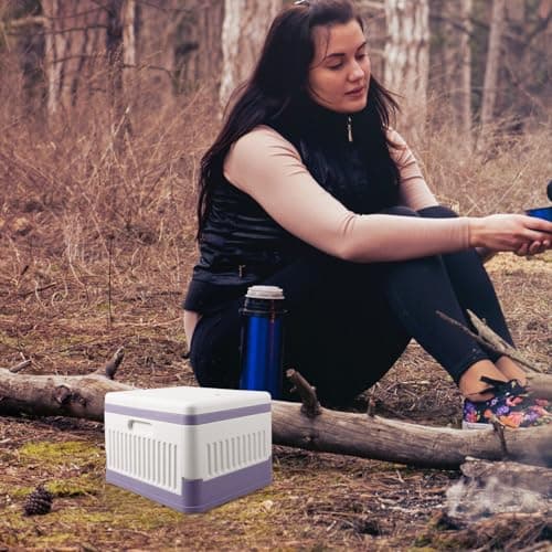 Artibetter Portable Folding Toilet Box, Camping Toilet Seat, Pp and Pvc, Purple, Adults, Outdoor Activities and Adventures — view 5