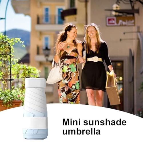 Travel Umbrella - Canopy Compact Folding Brolly | Sun Umbrella, Sun Protection Pocket Umbrellas Fast Dry Windproof Ultra Lightweight Foldable Flat Suns UV Umbrellas For Shopping, Outdoor — view 4