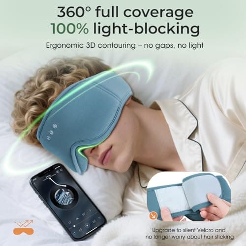 MUSICOZY Breathable Organic Bamboo Cotton Sleep Mask Headphones — view 3