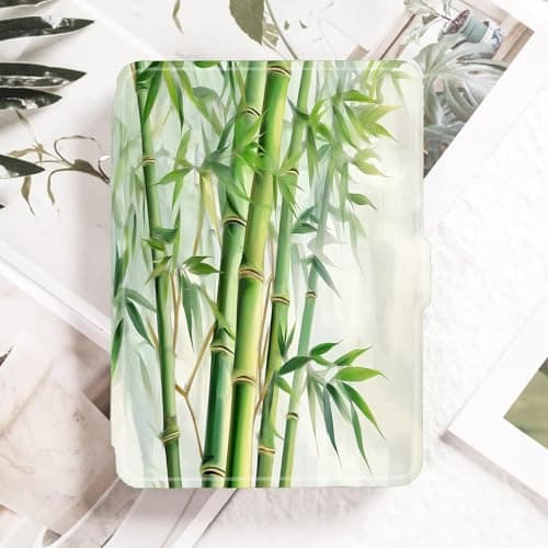 Case for Fits 6" Kindle (11th Generation-2024/2022 Release),Lightweight Shell Cover with Auto Wake/Sleep for Kindle 2024/2022 11th Gen e-Reader Green Tall Bamboo Forest — view 3
