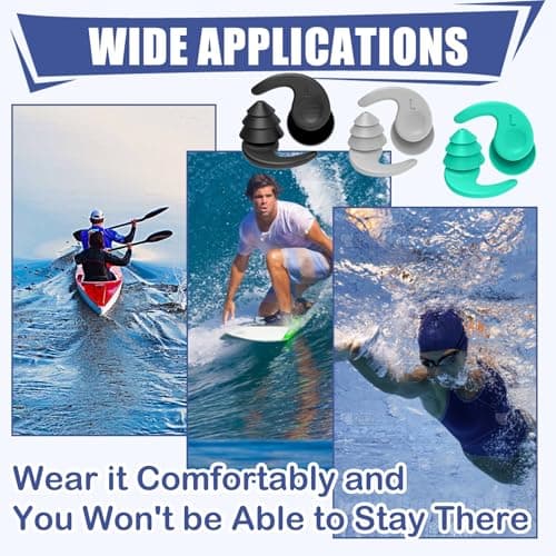 3 Pairs Waterproof Swimming Ear Plugs Reusable Silicone — view 5