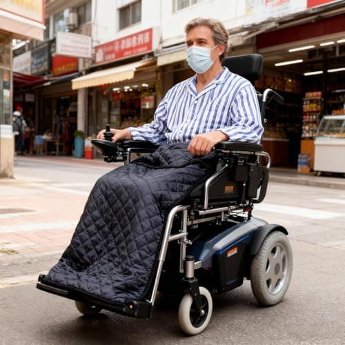 Disabled Blanket, Weatherproof Ergonomic Cover with Thermal Fleece Interior, Warm Lap Blankets with Waterproof Shell, Comfortable Mobility Accessory, Winter Blanket for Outdoor Home Nursing Travel — view 3