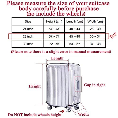 Alledomain Transparent Travel Luggage Cover Waterproof Dust-Proof PVC Include 1 Luggage Tag - Fits for 28 Inch Suitcase — view 5