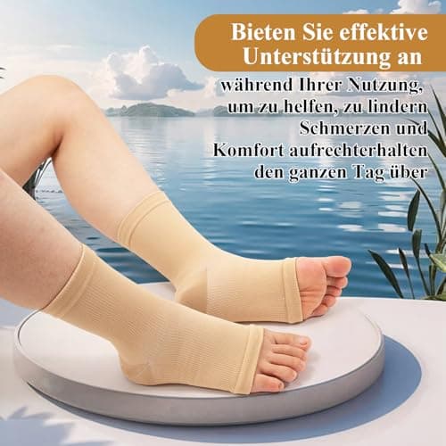 WEESTAAMO Compression Socks with Ankle Support & Open Toe, 15 mmHg, 3 Pairs Pack, Skin Colour for Men and Women, Medical Support Stockings for Sports, Everyday, Travel (S/M, L/XL, XXL), skin-coloured — view 6