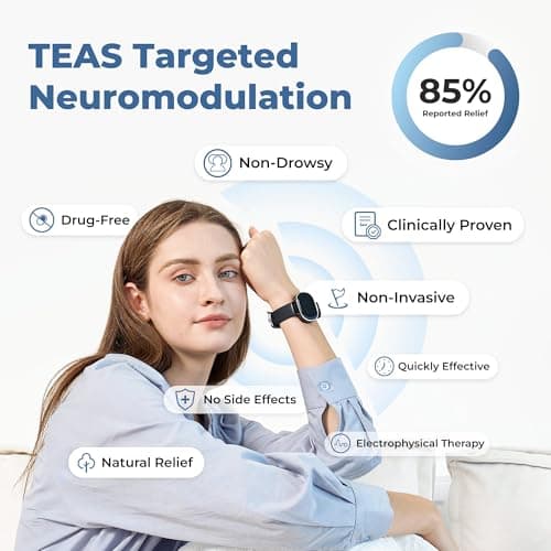 EmeTerm Smart FDA-Cleared Anti-Nausea Wristwatch Touchscreen IP67 Waterproof Morning Motion Sickness Relief Rechargeable Fast Acting Drug Free — view 5