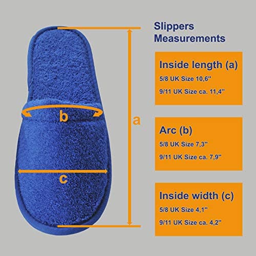 Arus Cotton Terry Spa Slippers – 2 Pair - Navy Blue, 5-8, MA-12 — view 4