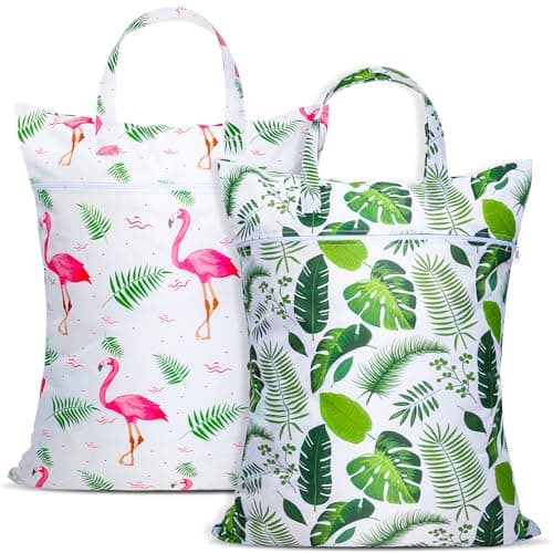2 Pcs Large Travel Laundry Bags - Waterproof with Handle, Washable Dirty Clothes Bags for Travel, Wet & Dry Bag, Bathing Suit & Gym Clothes Laundry, Swimming Pool & College Dorm