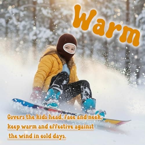 DRESHOW Kids Winter Warm Hat Scarf Baby Earflap Beanies Fleece Lined Knit Hood Toddler Hat Windproof Balaclava Kids 1-6 Years — view 2