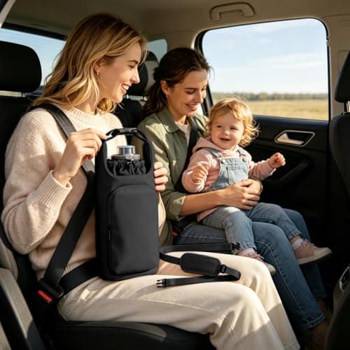 Water Bottle Holder with Strap Insulated Drawstring Carrier with Pocket — view 2