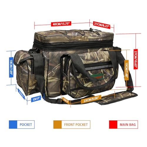 Seaknight Carp Fishing Bag SK003 Single Shoulder Sea Fishing Tackle Bags Holdall Camouflage Outdoor Carryall Bag Hiking Travel Pack 50CM*28CM*27CM — view 3
