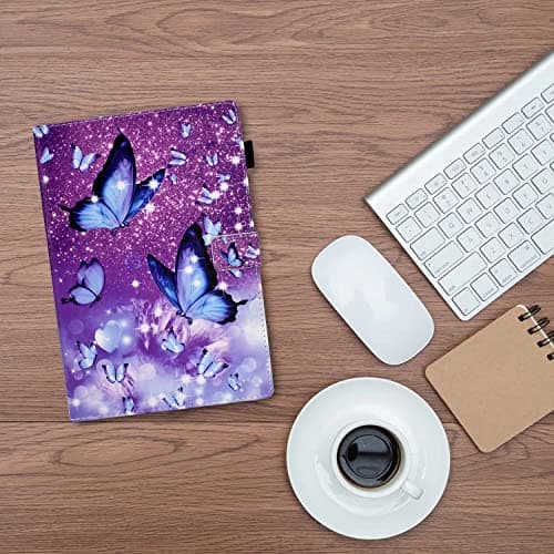 AUSMIX iPad Mini Case, Protective Cover for Mini 5/4/3/2, PU Leather Smart Auto Wake/Sleep Case with Stand, Card Slot, Pencil Holder, 7.9 Inch, Purple Butterfly — view 5