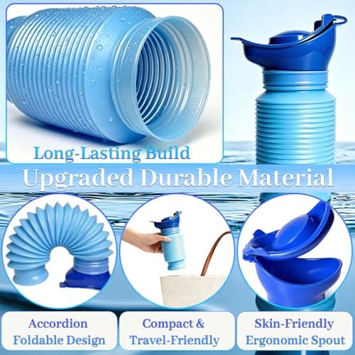 Topcloud Shrinkable Urinal, 750ml Male Female Portable Mobile Toilet Potty Pee Urine Bottle, Reusable Emergency Urinal for Camping Car Travel Traffic Jam and Queuing — view 2