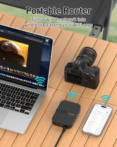 NewQ Filehub AC750 Travel Router – Portable Hard Drive & SD Card Reader, Mini WiFi Range Extender for Travel, Wireless Access to External Drives & USB Storage, Backup Photos & Files from iPhone — view 4