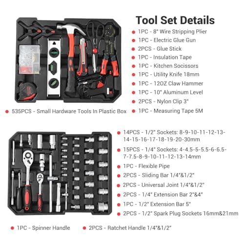 186-Piece Rolling Tool Kit, Aluminum Trolley Case for Home & Mechanic Repair — view 2