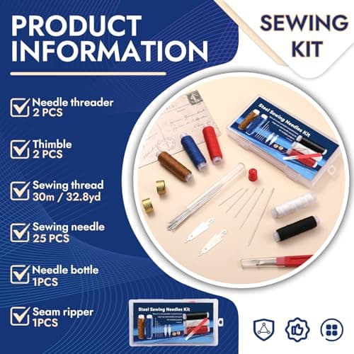 37 PCS Stainless Steel Sewing Needles Set, Steel Needle Sewing Kit — view 2