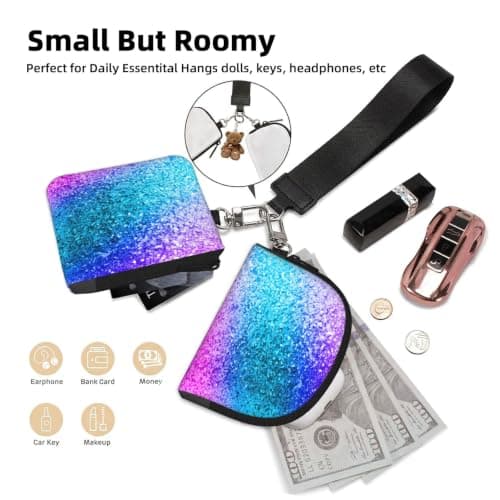 ERCgad Glitter Sequin Spot Print Wrist Strap Outdoor Sports Bag Unisex Fitness Accessory Running Travel Gift — view 5