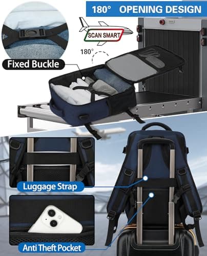 KLOSTAIN Cabin Bags 40x20x25 for Ryanair Underseat Travel Backpack Hand Luggage Carry-ons Bag Cabin Size 20L for Airplanes Flight Ruscksack Navy — view 3