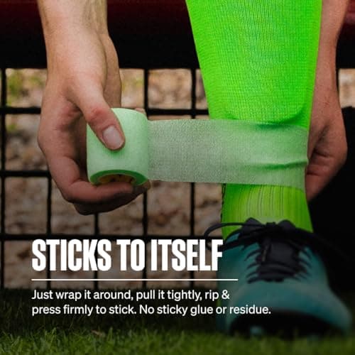 SPORTTAPE 6 Rolls Football Sock Tape, 5cm x 4.5m, Mint Green, Cohesive — view 2