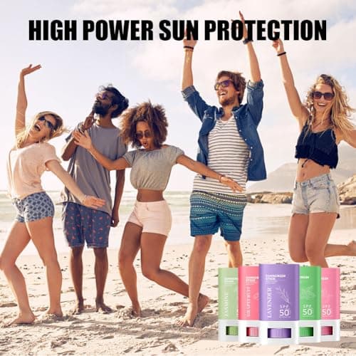 Wenrny Plant Scented Sunscreen Sticks for Face & Body,5 Pack Unisex Travel Size Moisturizing Sunscreen Stick Bulk for Summer,Lightweight Texture UVA/UVB Protection Roll On Sun Sticks,20g — view 2