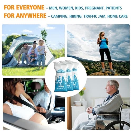 Disposable Urine Bags 10 PCS – 900ML Portable Pee Bags for Travel, Emergency Unisex Urinals for Men Women, Leak-Proof Vomit Bags for Car Camping Road Trip, Travel Potty for Adults Pregnant Patient — view 6