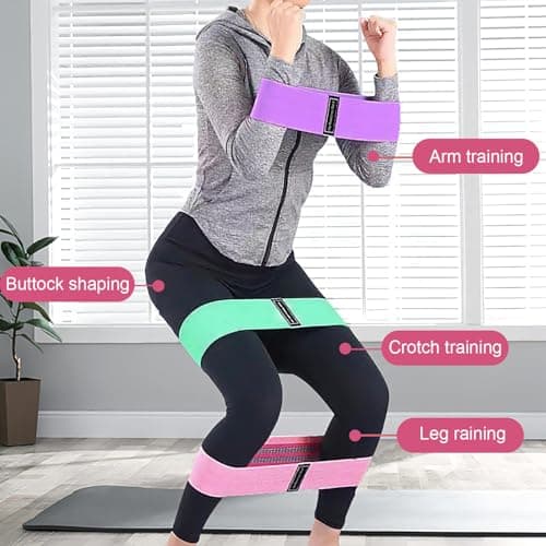 3 Pack Fabric Resistance Bands for Legs, Glutes and Hips — view 3