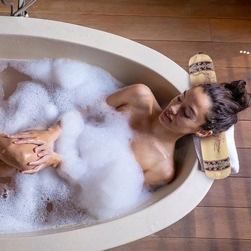 iplusmile Chinese Neck Pillow with Buckwheat Filling and Soft Comfortable Touch, Traditional round Decorative Cushion for Bed and Wood Furniture Random Color — view 6