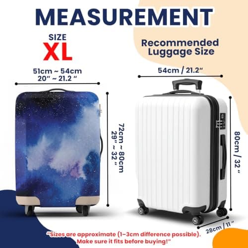 Suitcase Cover with Luggage Tag, Suitcase Protector Cover with Zipper — view 6