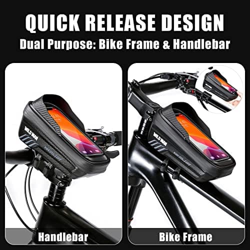Quick Release Bike Frame Bag, Protable Bike Phone Bag with Touchscreen — view 2