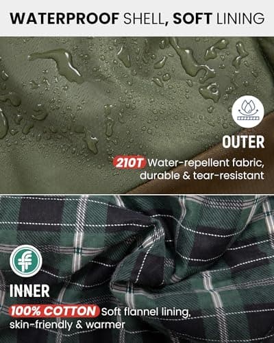 KingCamp Adult Sleeping Bag,100% Cotton Flannel Lining, Comfort 7℃,Olive_R — view 2