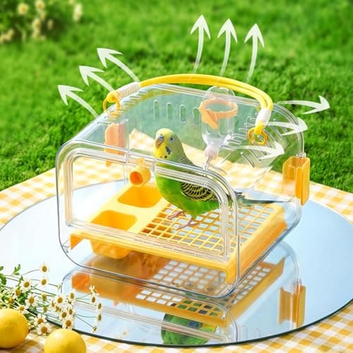 Small Bird Carrier Clear Parakeet Carrying Cage — view 3