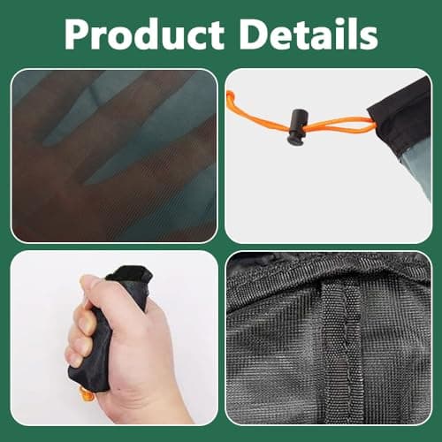 HLIWS Ultra-Light Net Bags Drawstring,Ideal for Camping and Hiking — view 3