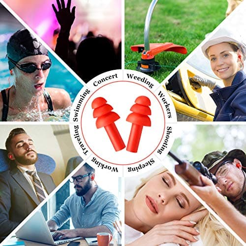 Frienda 6 Pairs Corded Earplugs Silicone for Sleeping with Cord Waterproof — view 3