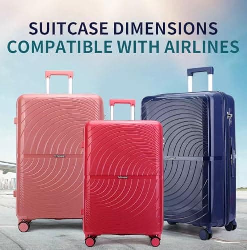 Fly Kite Luggage 20 Inch Cabin Suitcase 100% Polypropylene, Hard Shell with Aluminium Trolley Handle Real TSA Secure Lock 3 Digit 360° Smooth Wheels Lightweight Suitcase|Red — view 4