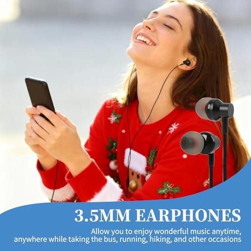 JiangZShangM 2 PCS 3.5mm Wired Earphones with Microphone, In Ear Headphones Wired for Clear Sound and Noise Isolation, Comfortable Wired Earbuds for Music Calls Travel and Daily Use — view 6